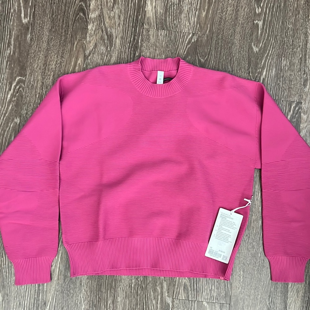 NWT Lululemon all around crew sweater, size 10, color Pink lychee